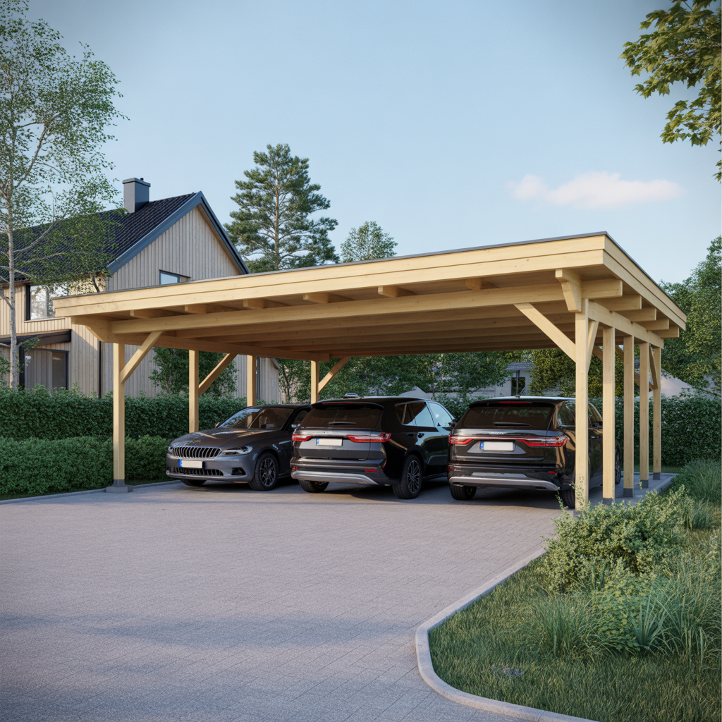 2.Bygg en carport med plats for flera fordon
