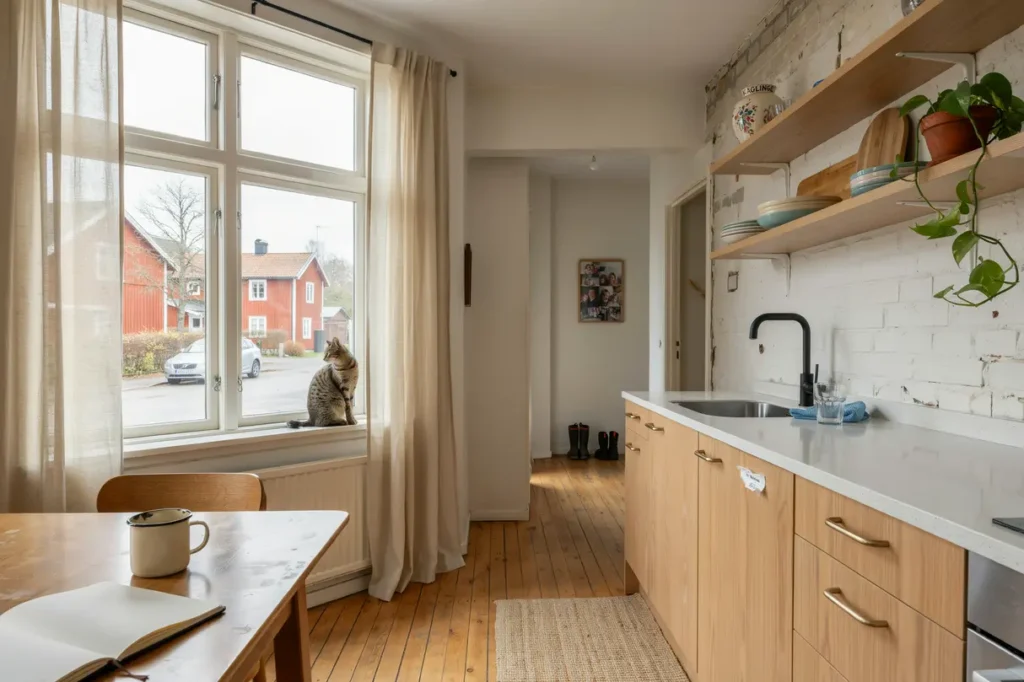 delrenovering av k k med montering i radhus k glinge oxie